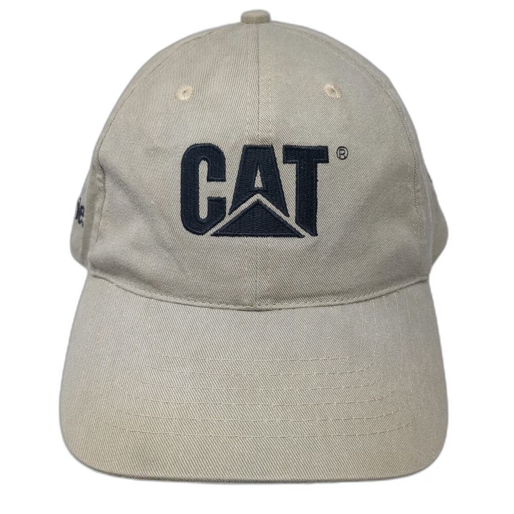 Caterpillar CAT G-Series Bulldozer Hat Beige One Size Baseball Cap Slideback